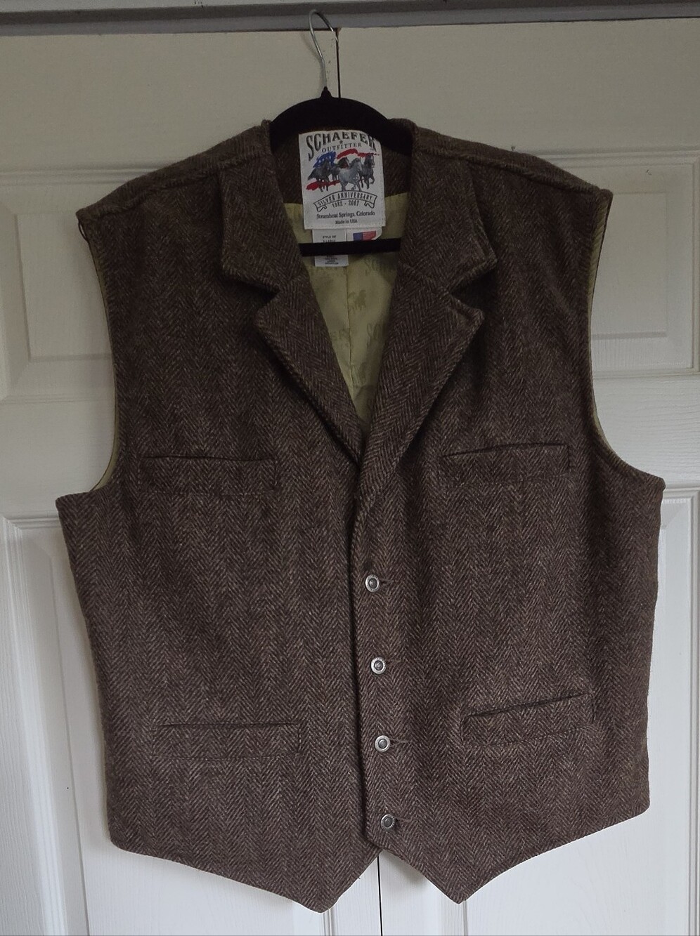Schaefer Outfitter Brown Herringbone Wool Vest - Men's